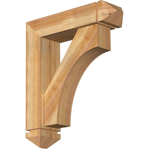 Ekena Millwork Westlake Arts and Crafts Rough Sawn Bracket w/ Offset Brace, Western Red Cedar, 6"W x 22"D x 26"H BKT0604X22X26WTL03RWR - main